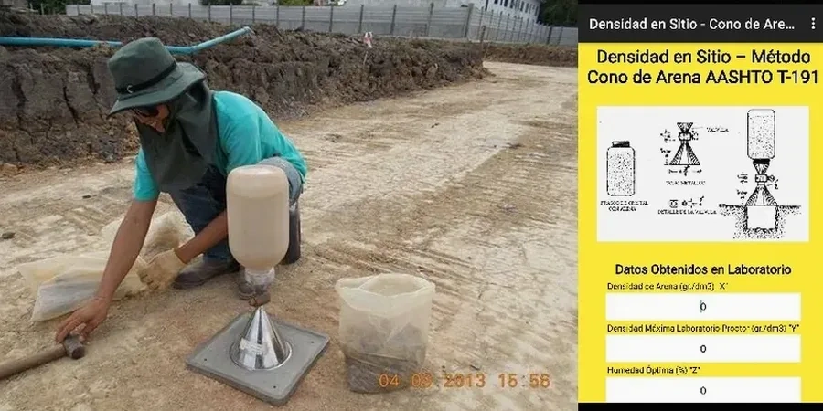 Control de Densidad de Campo con Cono de Arena en Málaga